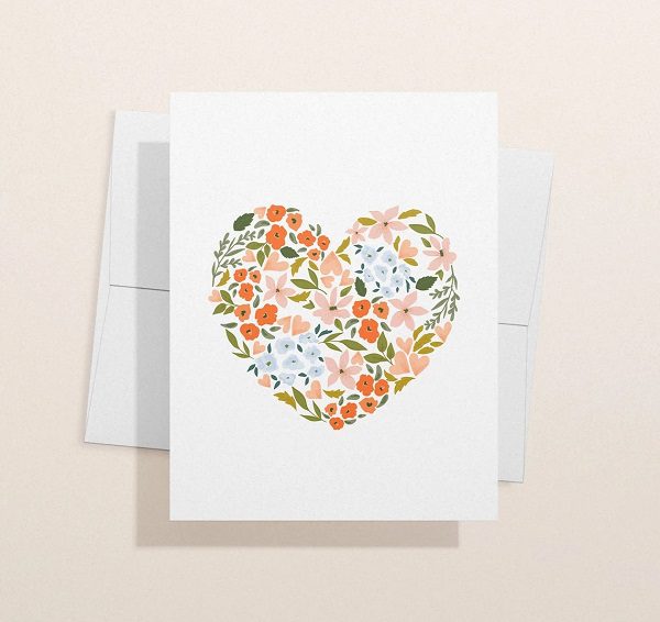 floral heart card from etsy